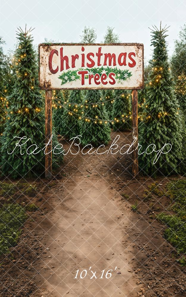 Kate Weihnachten Tannenbäume Lichter Natur Hintergrund Entworfen von Emetselch - Kate Backdrop.de