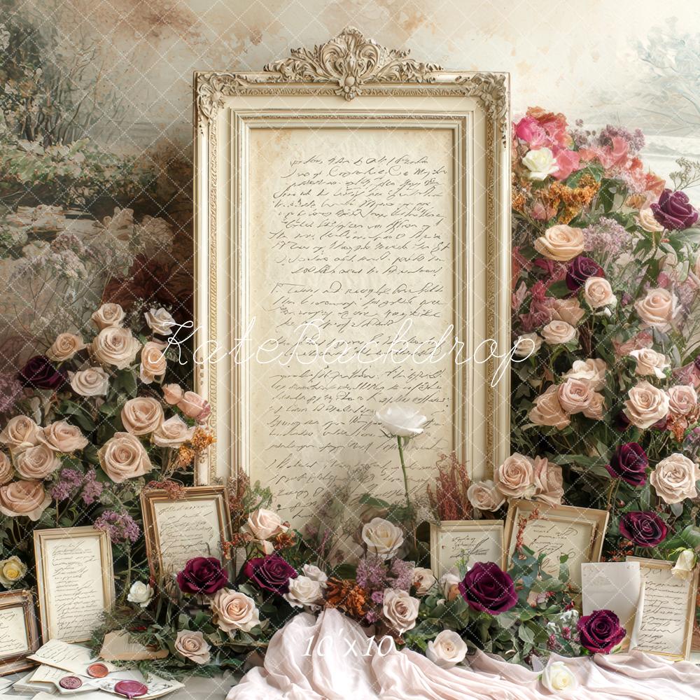 Kate Hochzeit Vintage Rahmen Rosen Hintergrund Entworfen von Mini MakeBelieve