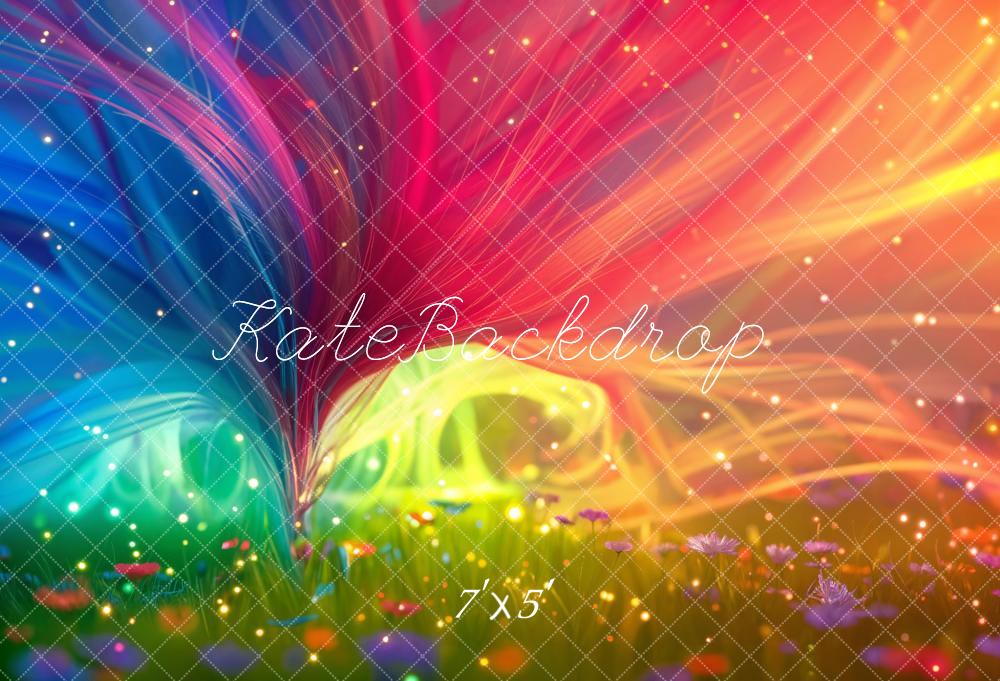Kate Fantasie Bunte Strahlen Blumenwiese Hintergrund Entworfen von GQ - Kate Backdrop.de
