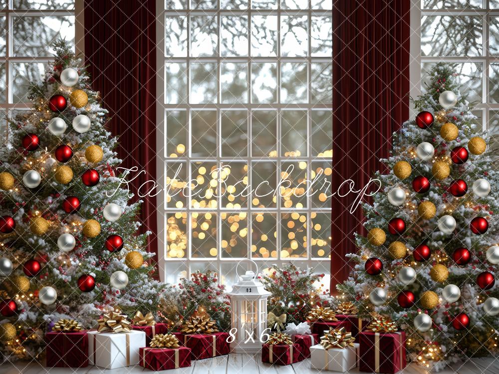 Kate Weihnachten Weihnachtsbaum Geschenke Bokeh Hintergrund Entworfen von Mini MakeBelieve - Kate Backdrop.de