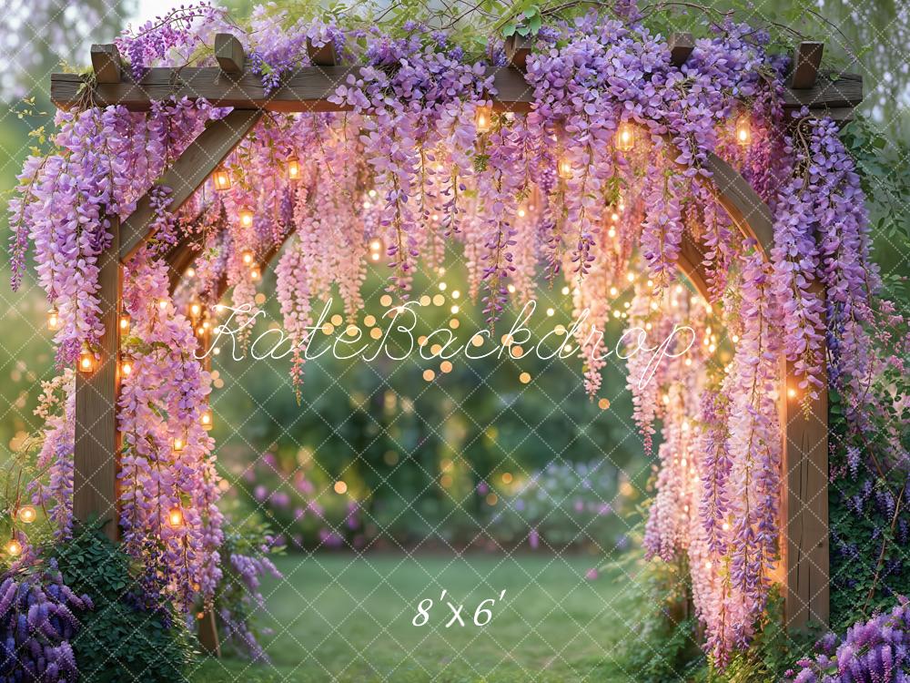 Kate Frühling Lichter Blumenbogen Lila Hintergrund Entworfen von Emetselch - Kate Backdrop.de