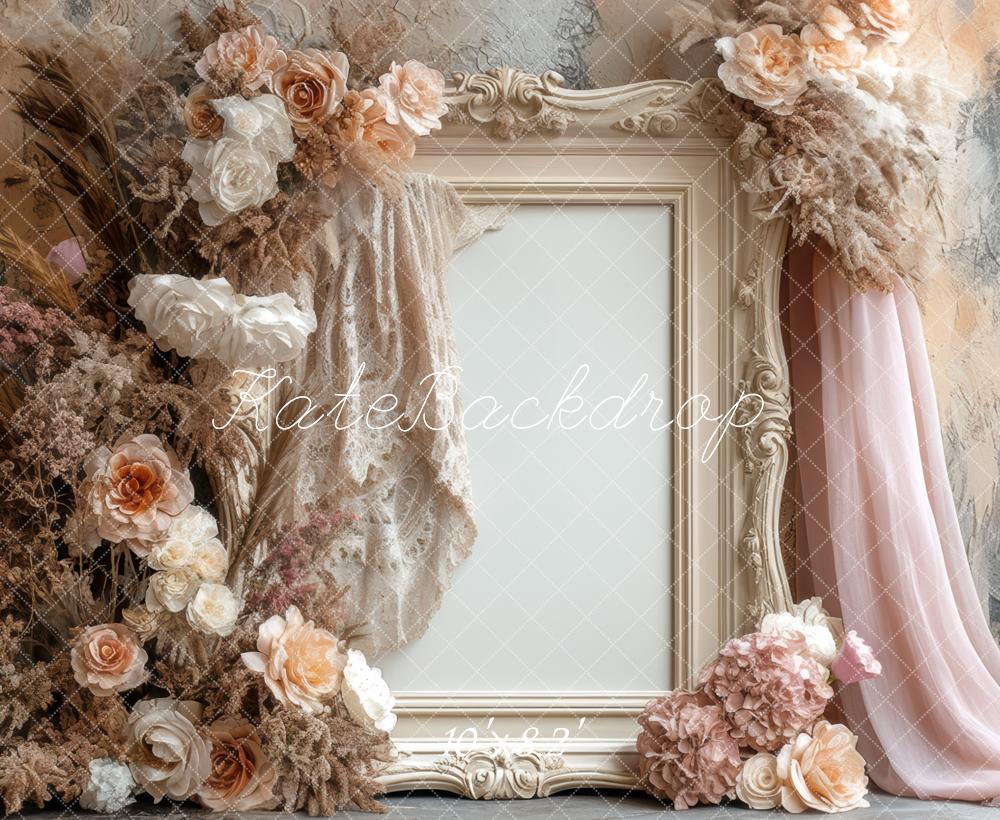 Kate Boho Blumen Rahmen Pastell Hintergrund Entworfen von Mini MakeBelieve - Kate Backdrop.de