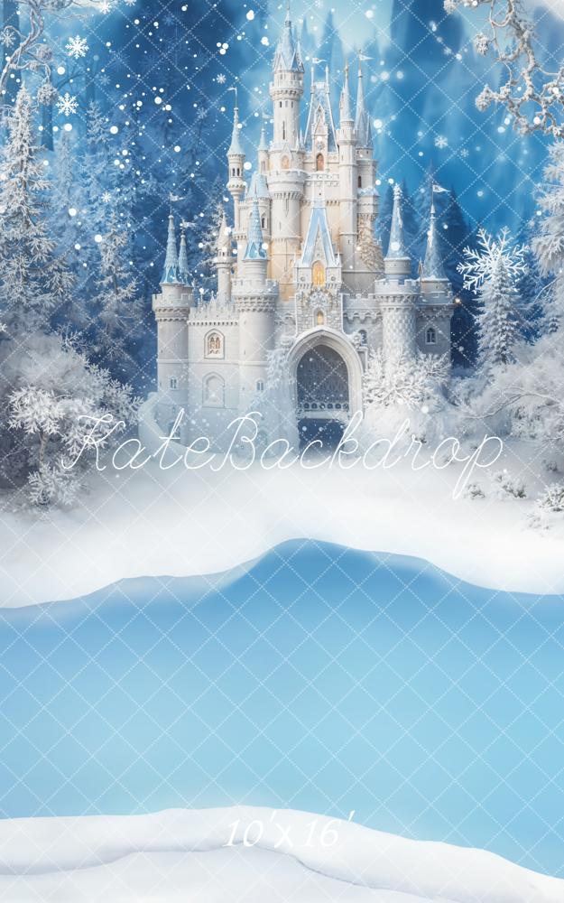 Kate Winter Schloss Wald Schnee Hintergrund Entworfen von Emetselch - Kate Backdrop.de