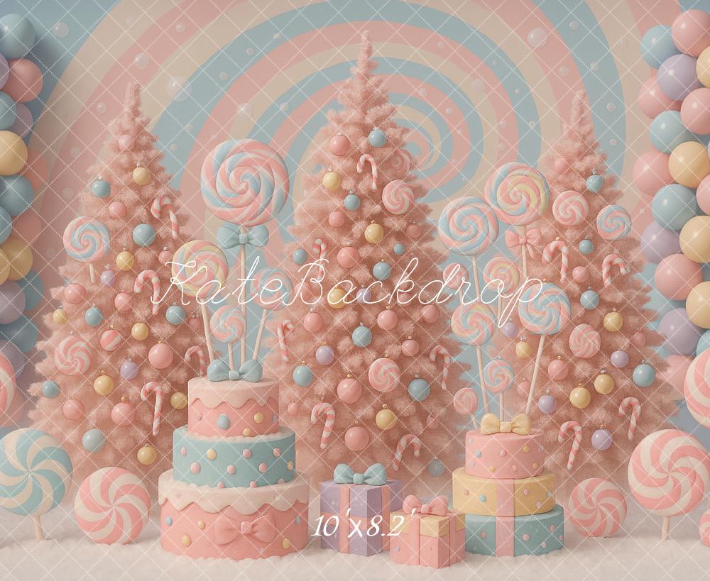 Kate Weihnachten Zuckerwald Lollis Pastell Hintergrund Entworfen von Ashley Paul