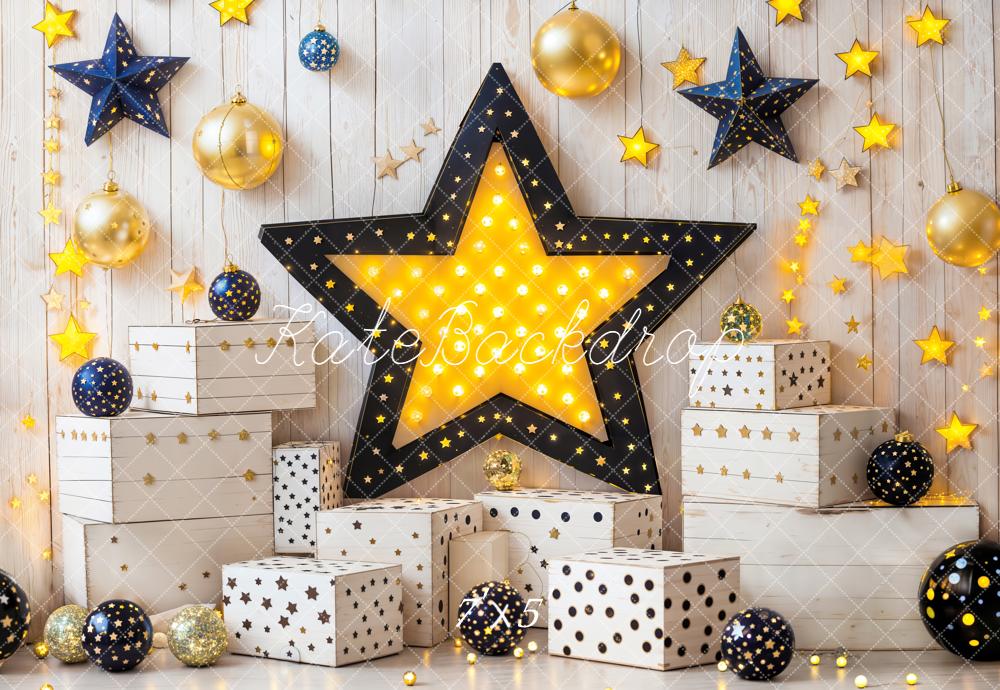Kate Weihnachten Sterne Geschenkboxen Leuchtend Hintergrund Entworfen von Emetselch - Kate Backdrop.de