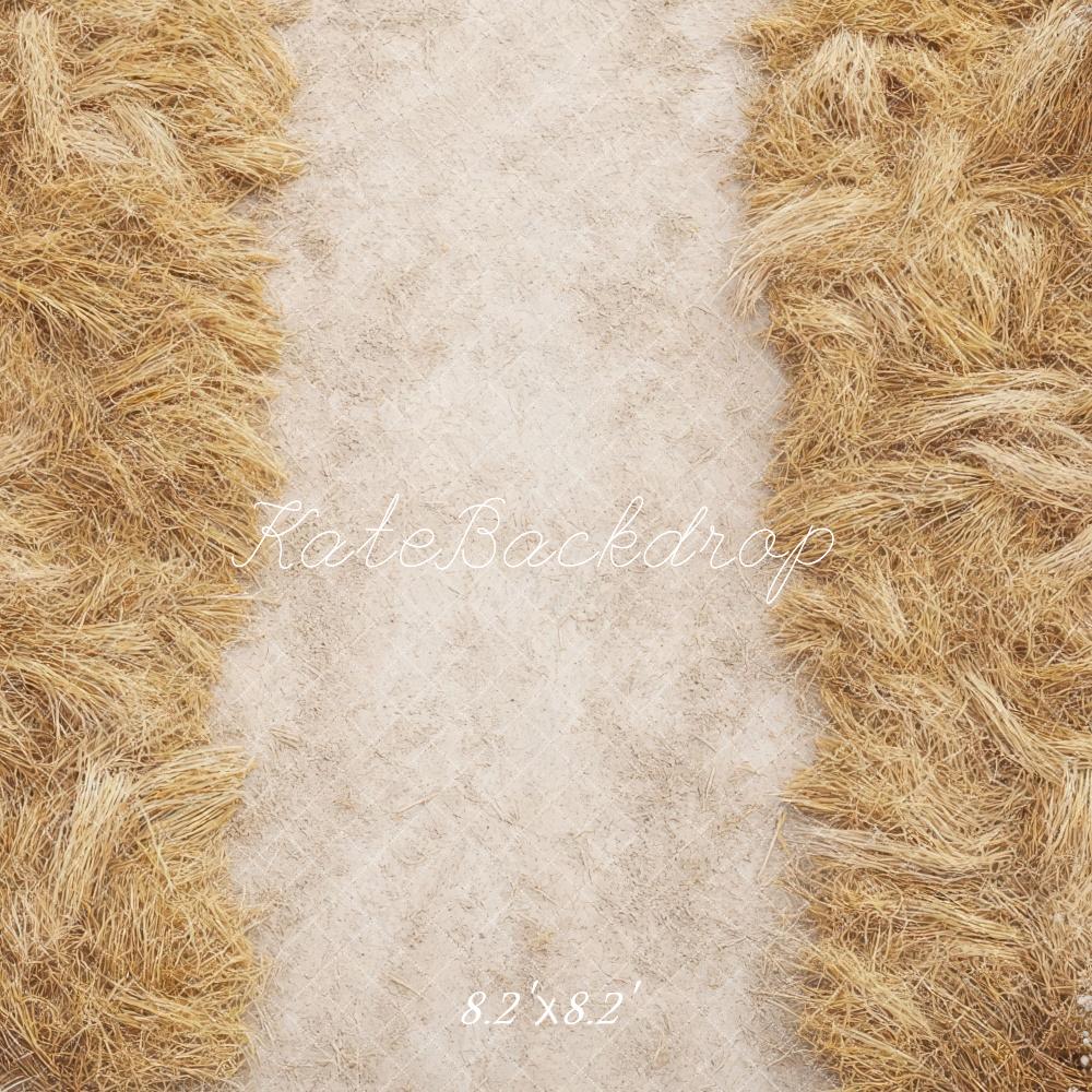 Kate Herbst Stroh Blumen Natürlich Hintergrund Entworfen von Mini MakeBelieve