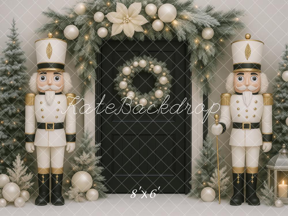 Kate Weihnachten Nussknacker Tannen Elegant Hintergrund Entworfen von Ashley Paul - Kate Backdrop.de