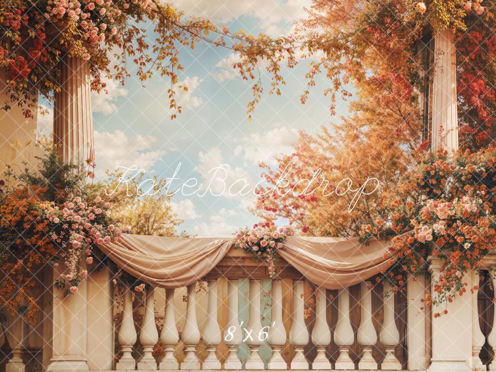 Kate Herbst Balkon Blumen Romantisch Hintergrund Entworfen von Emetselch