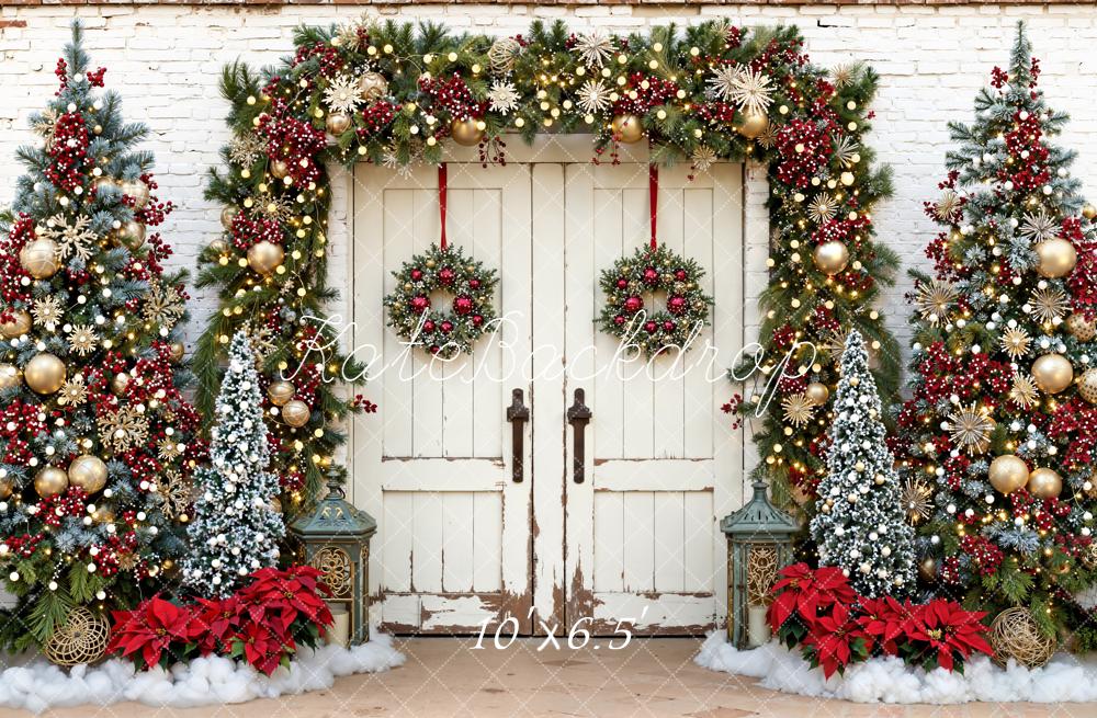 Kate Weihnachten Tür Tannenbaum Dekoration Hintergrund Entworfen von Emetselch - Kate Backdrop.de