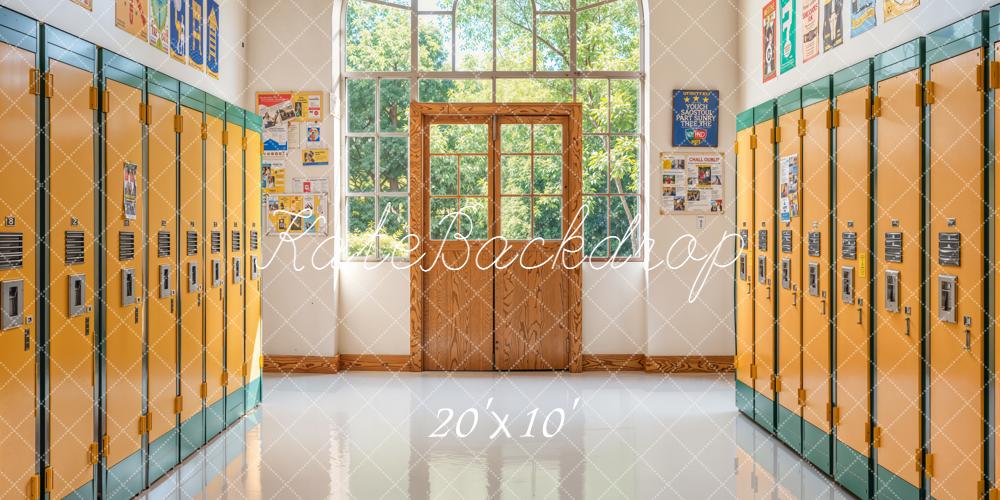 Kate Back To School Schließfächer Fenster Helles Licht Hintergrund Entworfen von Emetselch - Kate Backdrop.de