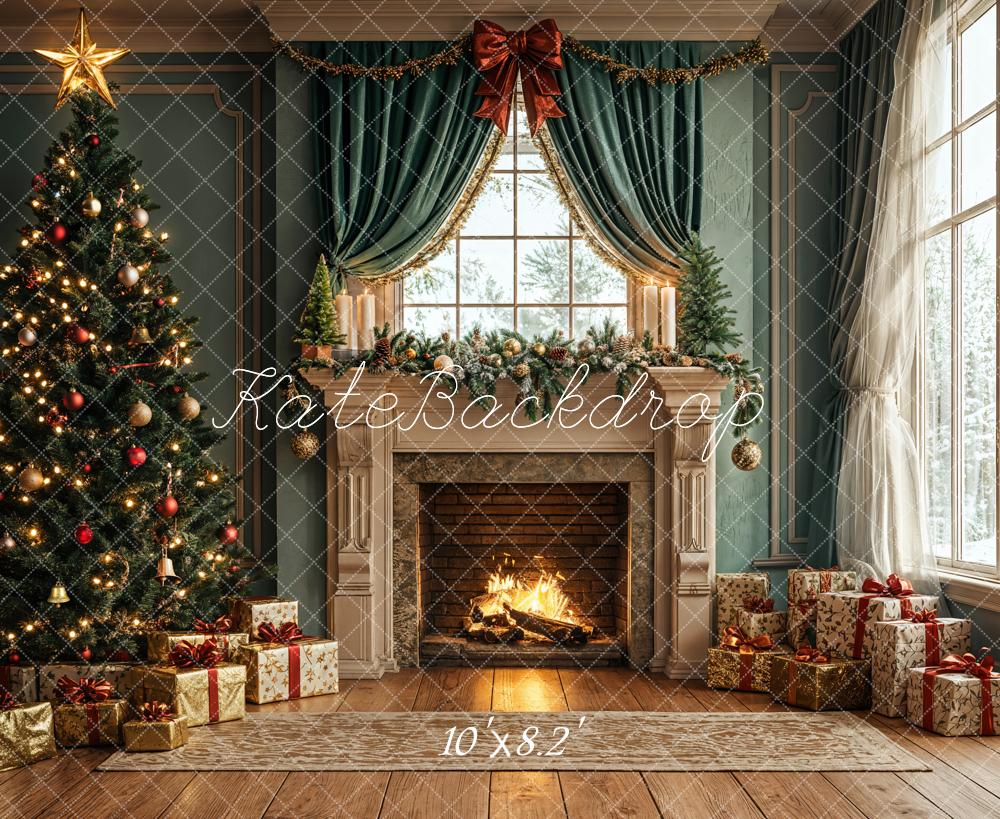 Kate Weihnachten Baum Kamin Geschenke Hintergrund Entworfen von Emetselch