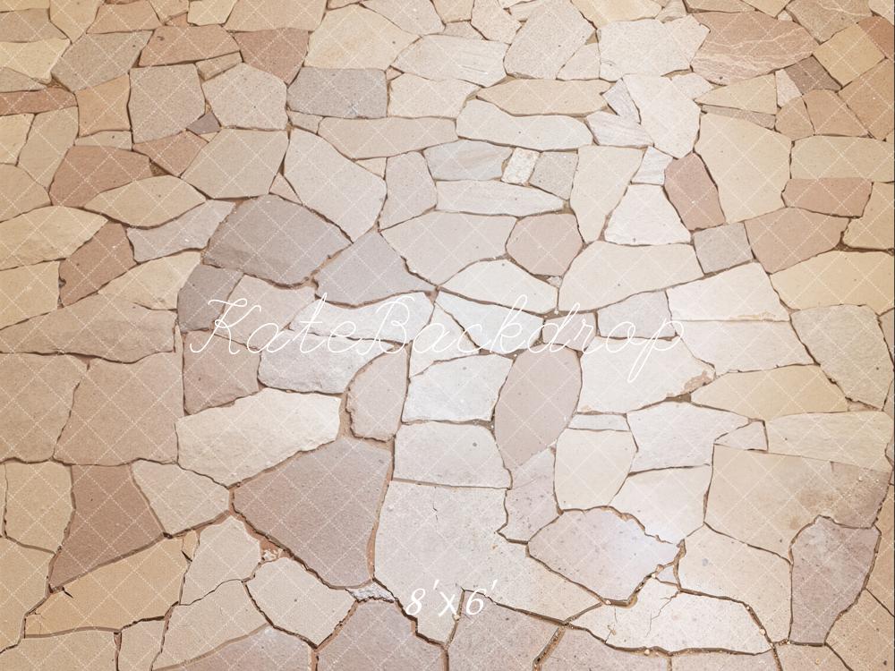 Kate Stein Boden Mosaik Beige Fleece Hintergrund Entworfen von Kate Image
