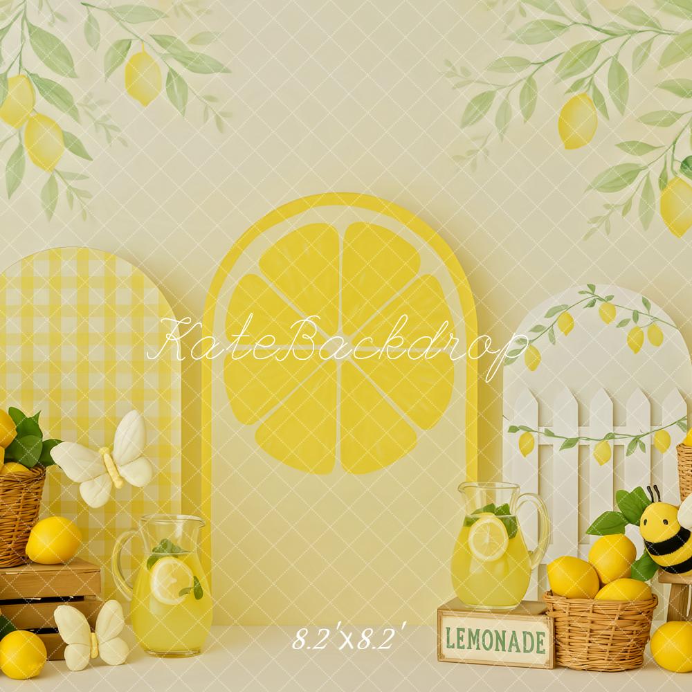 Kate Sommer Zitronen Körbe Bienen Hintergrund Entworfen von Patty Roberts - Kate Backdrop.de