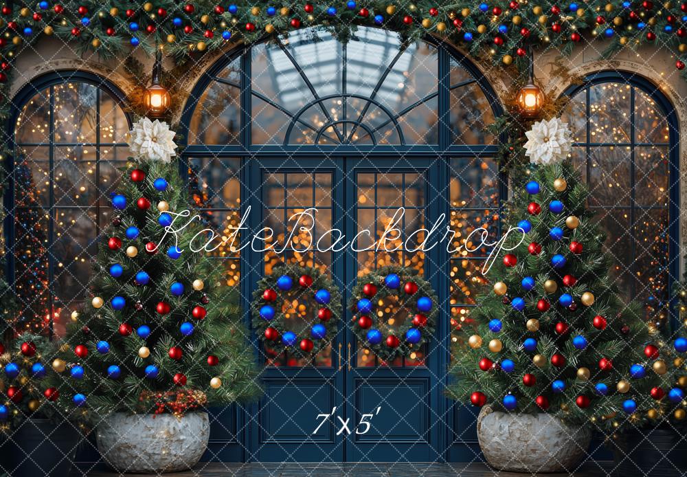 Kate Weihnachten Tür Weihnachtsbaum Kranz Hintergrund Entworfen von Mini MakeBelieve - Kate Backdrop.de