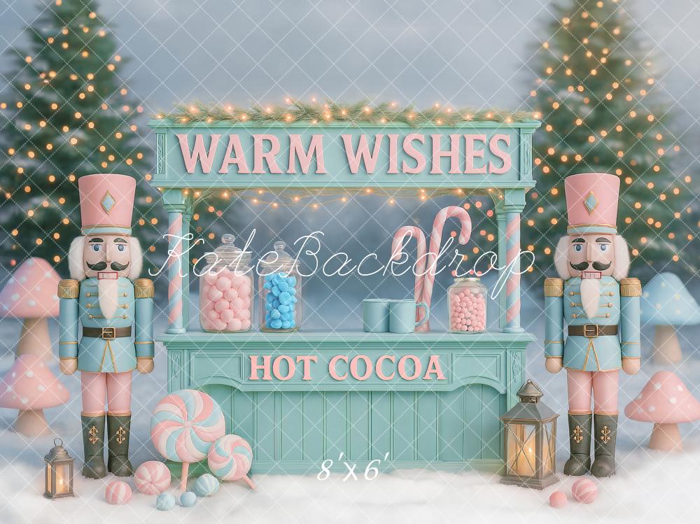 Kate Weihnachten Nussknacker Süßigkeiten Pastell Hintergrund Entworfen von Ashley Paul - Kate Backdrop.de