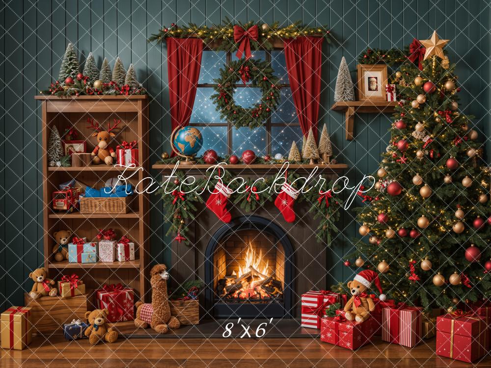 Kate Weihnachten Kamin Geschenke Tannenbaum Hintergrund Entworfen von Emetselch