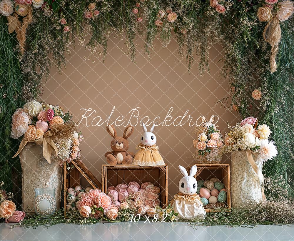 Kate Ostern Hase Blumen Pastell Hintergrund Entworfen von Emetselch - Kate Backdrop.de