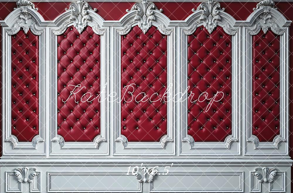 Kate Barock Wand Verziert Rot Hintergrund Entworfen von Mini MakeBelieve - Kate Backdrop.de