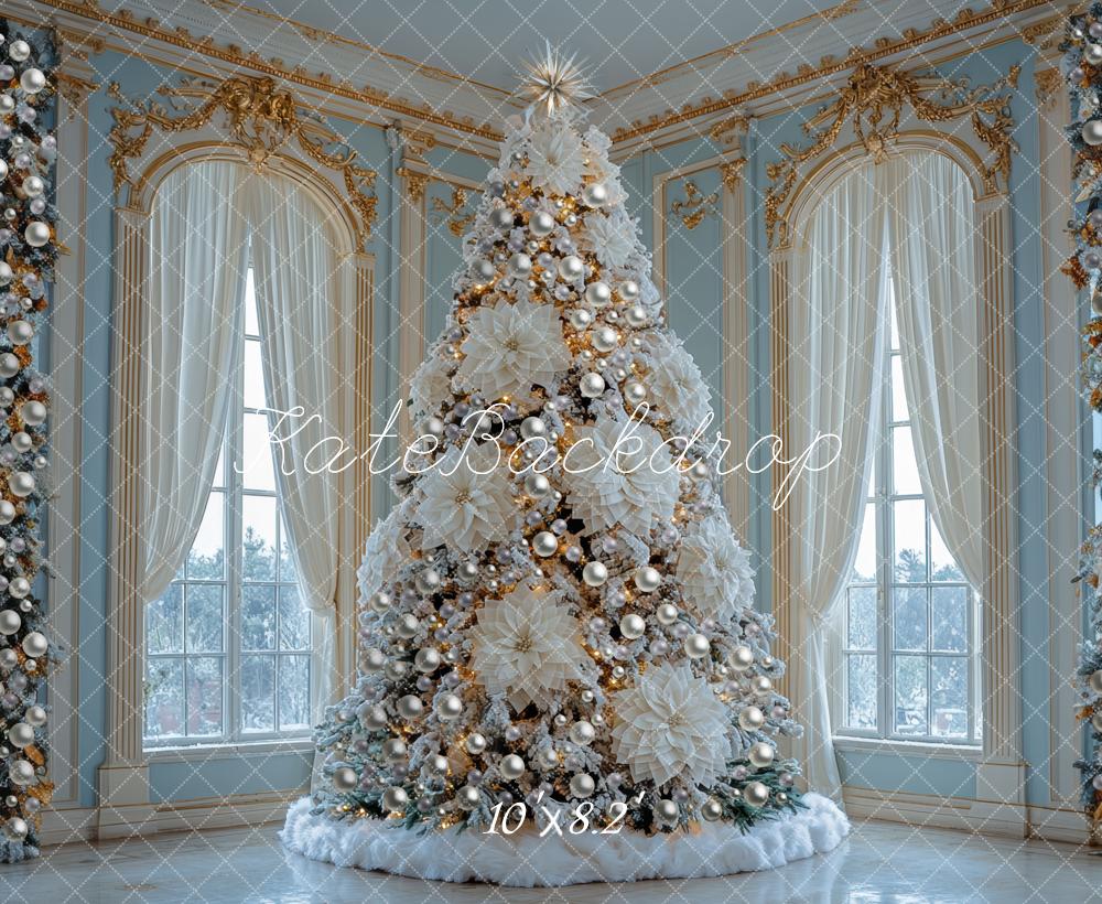 Kate Weihnachten Weißer Baum Prunkvoll Hintergrund Entworfen von Mini MakeBelieve - Kate Backdrop.de
