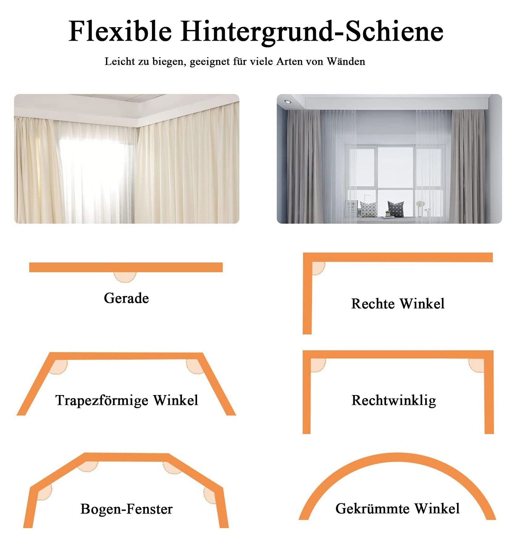 Kate Flexible Vorhänge Hintergründe Biegsame Schiene Decke Wand Hintergrund Ständer