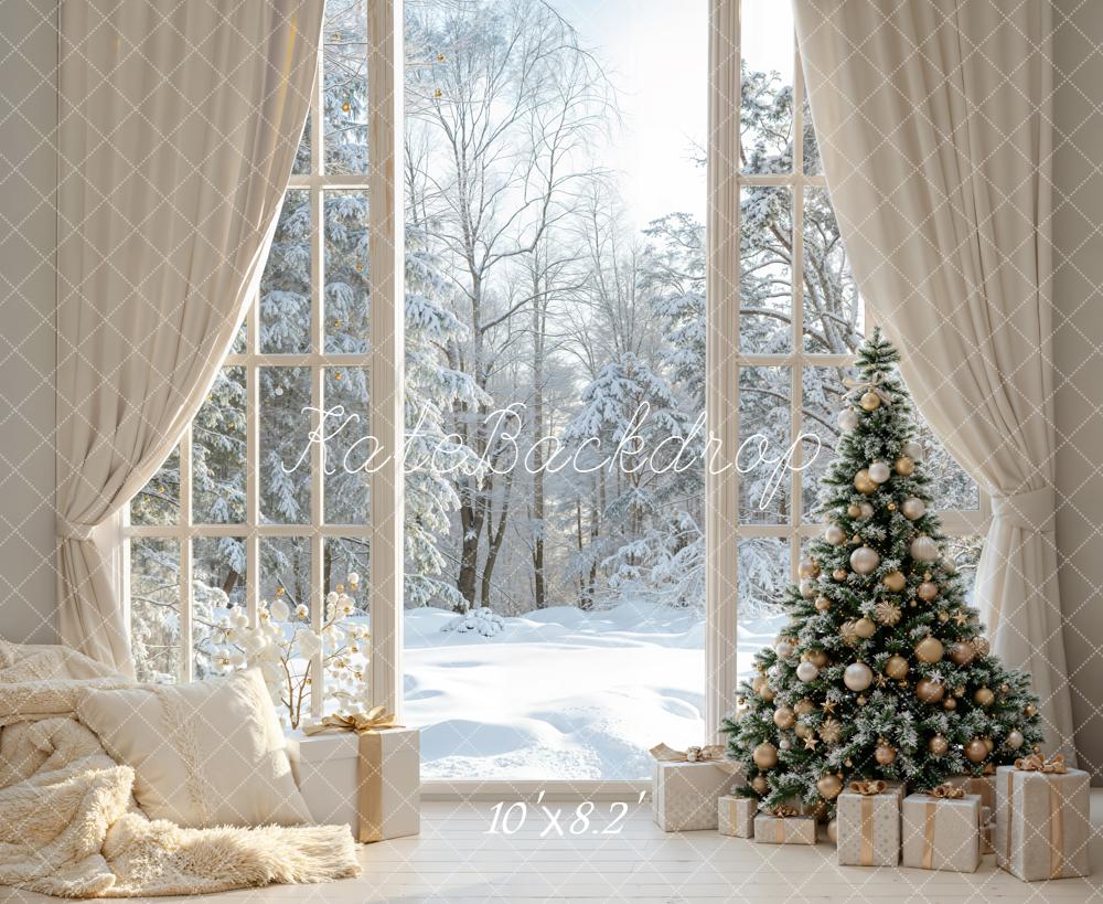 Kate Weihnachten Wohnzimmer Fenster Weiß Hintergrund Entworfen von Emetselch