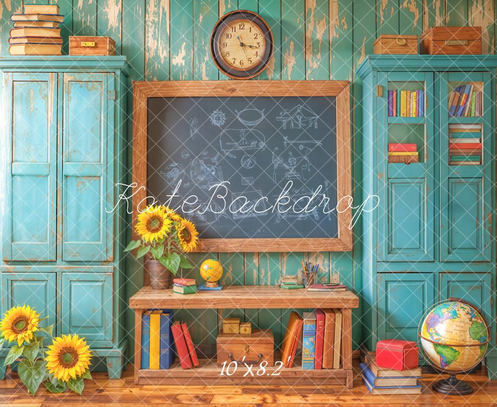 Kate Zurück Zur Schule Tafel Bücher Vintage Hintergrund Entworfen von Emetselch - Kate Backdrop.de