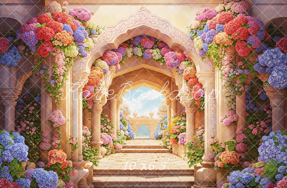 Kate Frühling Arkaden Blumen Romantisch Hintergrund Entworfen von Emetselch - Kate Backdrop.de