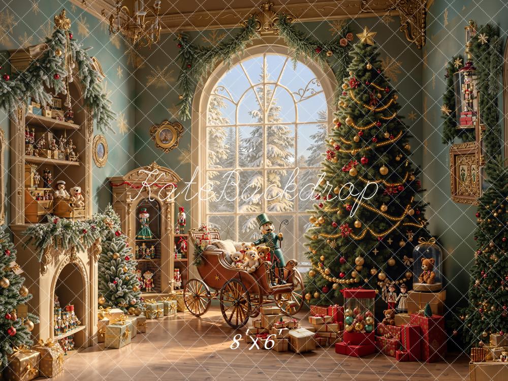 Kate Weihnachten Wohnzimmer Weihnachtsbaum Geschenke Hintergrund Entworfen von Emetselch - Kate Backdrop.de