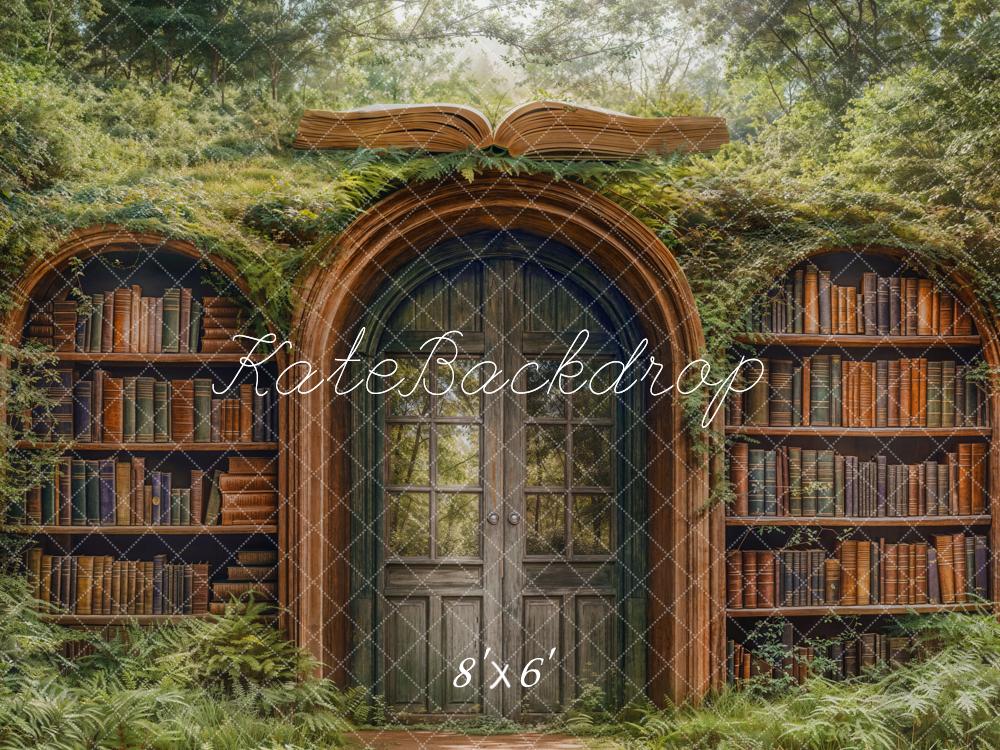 Kate Märchenwald Bücherregal Tür Grün Hintergrund Entworfen von Emetselch