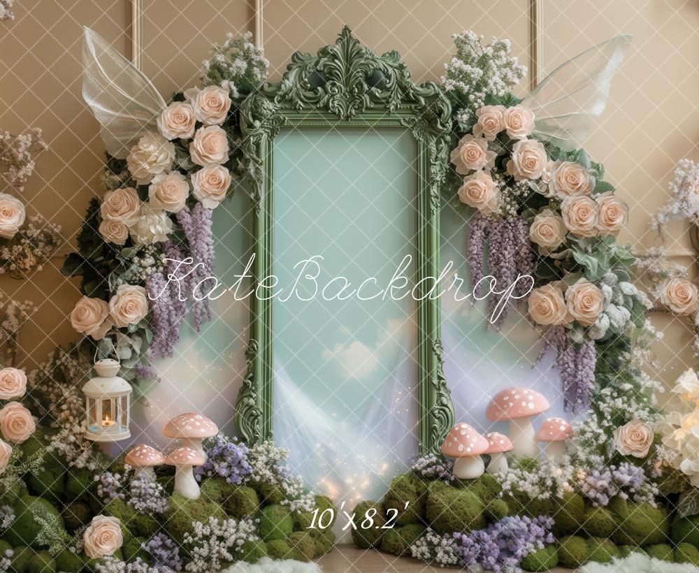 Kate Feenwald Blumen Rahmen Pastell Hintergrund Entworfen von Mini MakeBelieve - Kate Backdrop.de
