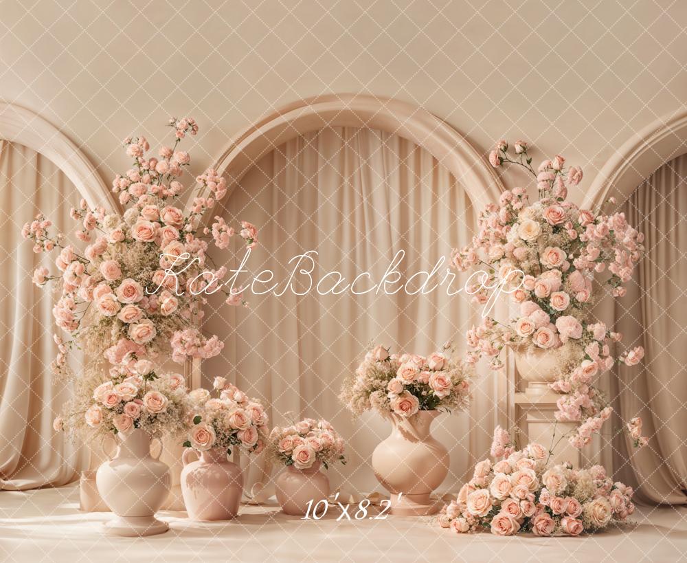 Kate Hochzeit Bögen Blumen Pastell Fleece Hintergrund Entworfen von Emetselch