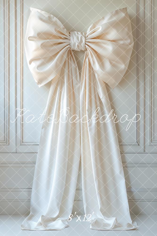 Kate Hochzeit Große Stoffschleife Elegant Weiß Fleece Hintergrund Entworfen von Emetselch - Kate Backdrop.de