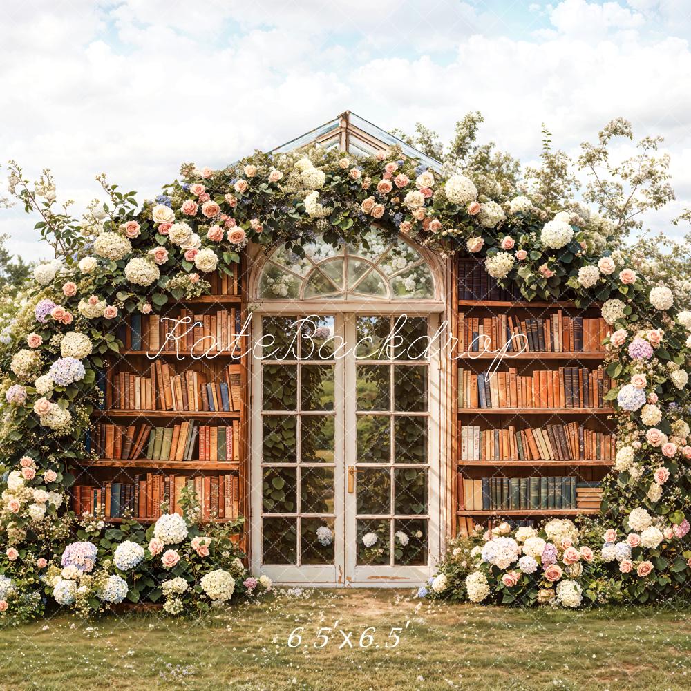 Kate Garten Blumen Bücherregal Romantisch Hintergrund Entworfen von Emetselch - Kate Backdrop.de