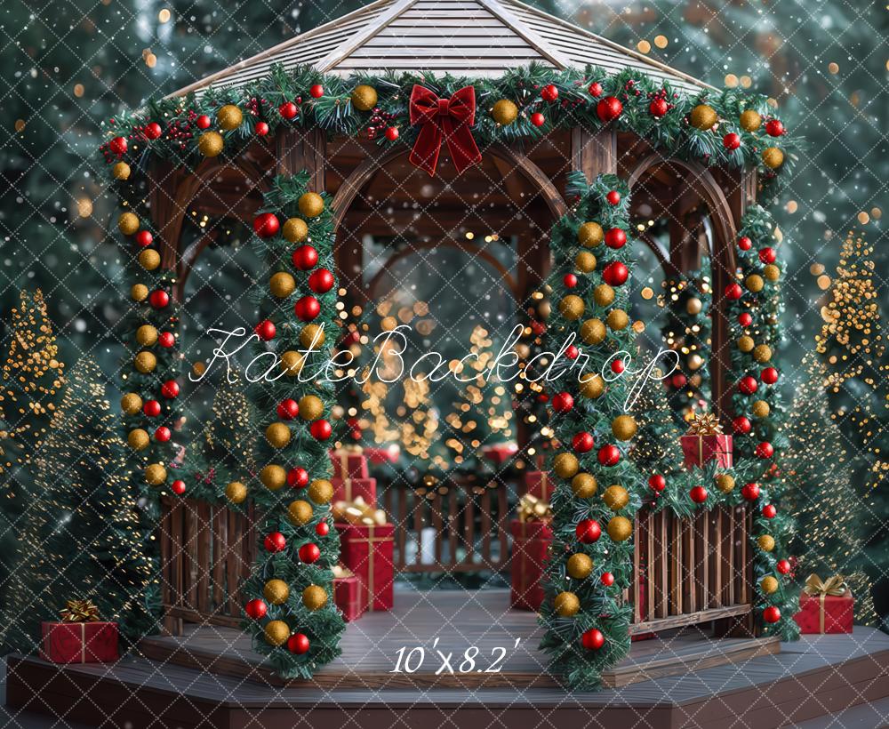 Kate Weihnachten Pavillon Girlanden Geschenkboxen Hintergrund Entworfen von Mini MakeBelieve - Kate Backdrop.de