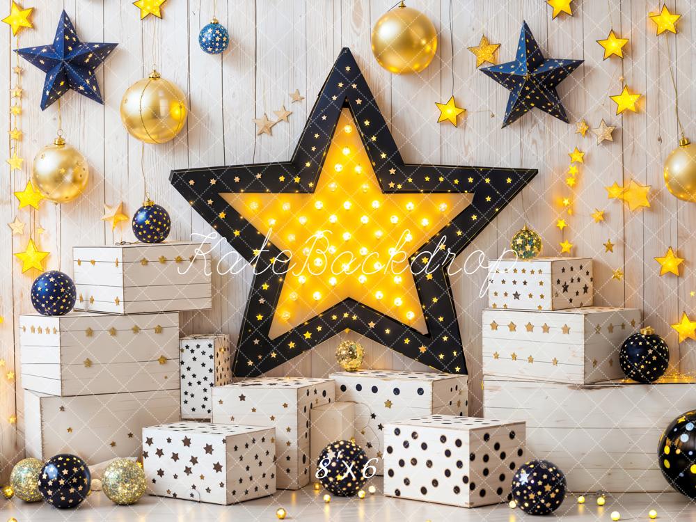 Kate Weihnachten Sterne Geschenkboxen Leuchtend Hintergrund Entworfen von Emetselch - Kate Backdrop.de
