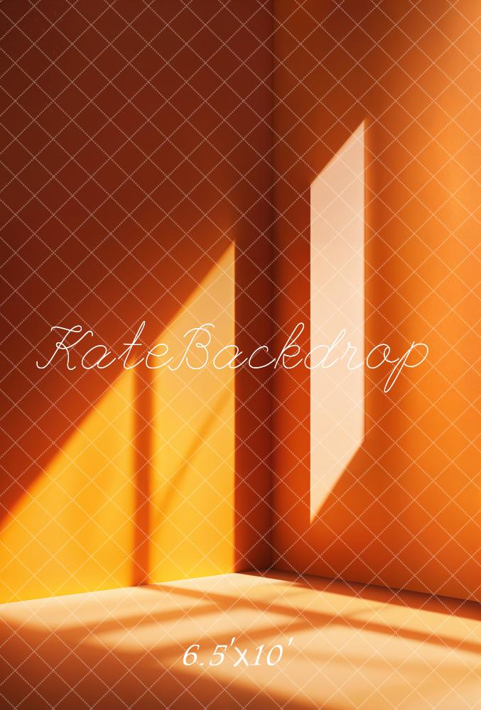 Kate Minimalistisch Sonnenlicht Fenster Orange Fleece Hintergrund Entworfen von Emetselch - Kate Backdrop.de