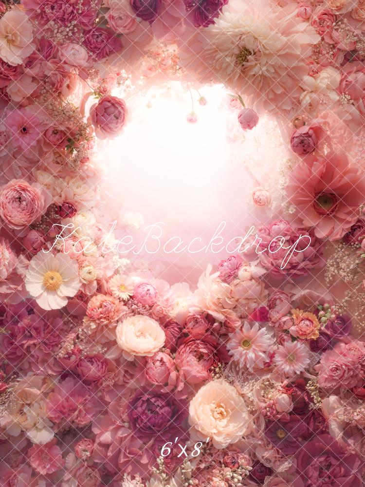 Kate Blume Kranz Pastellrosa Hintergrund Entworfen von Emetselch - Kate Backdrop.de