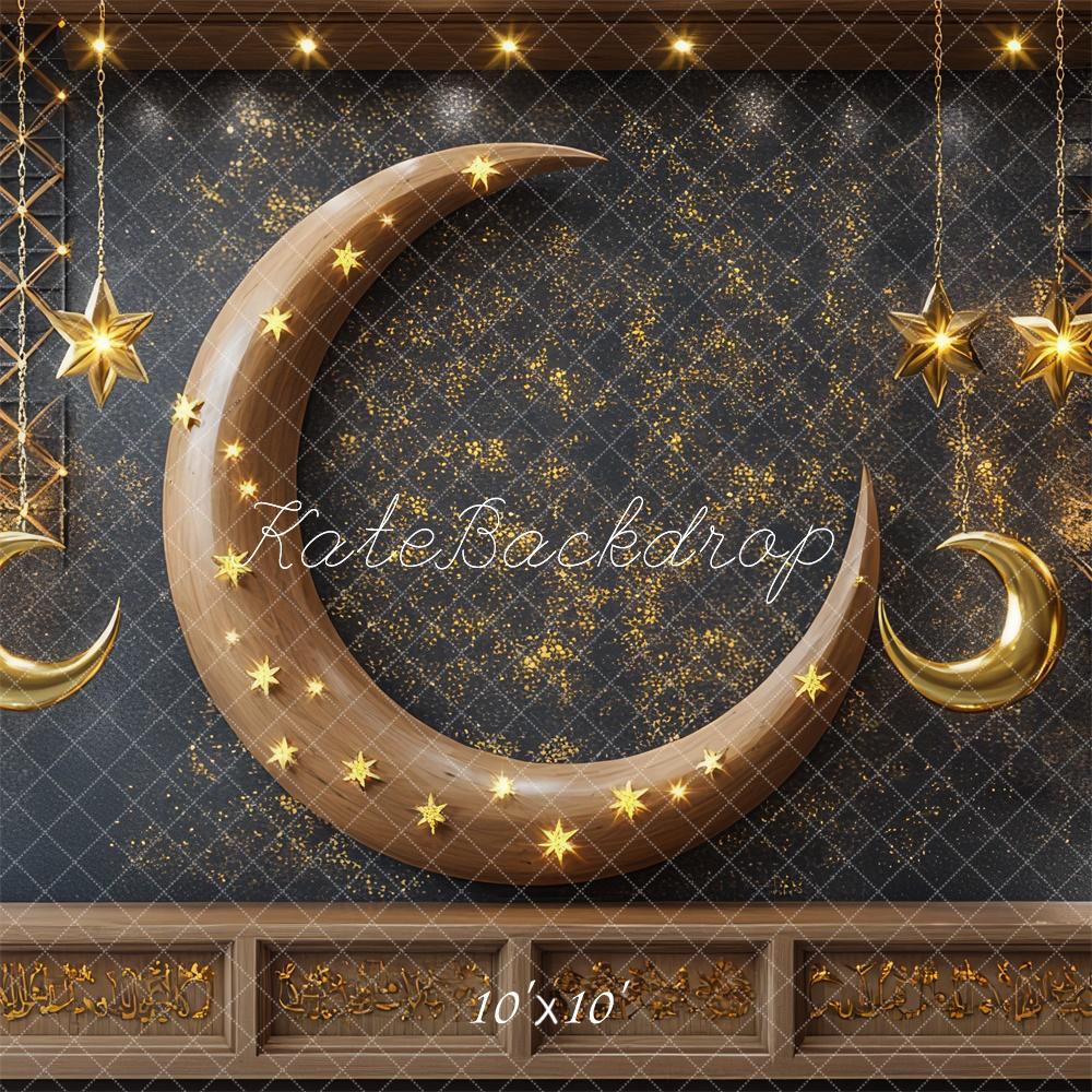 Kate Ramadan Mond Sterne Gold Hintergrund Entworfen von Mini MakeBelieve