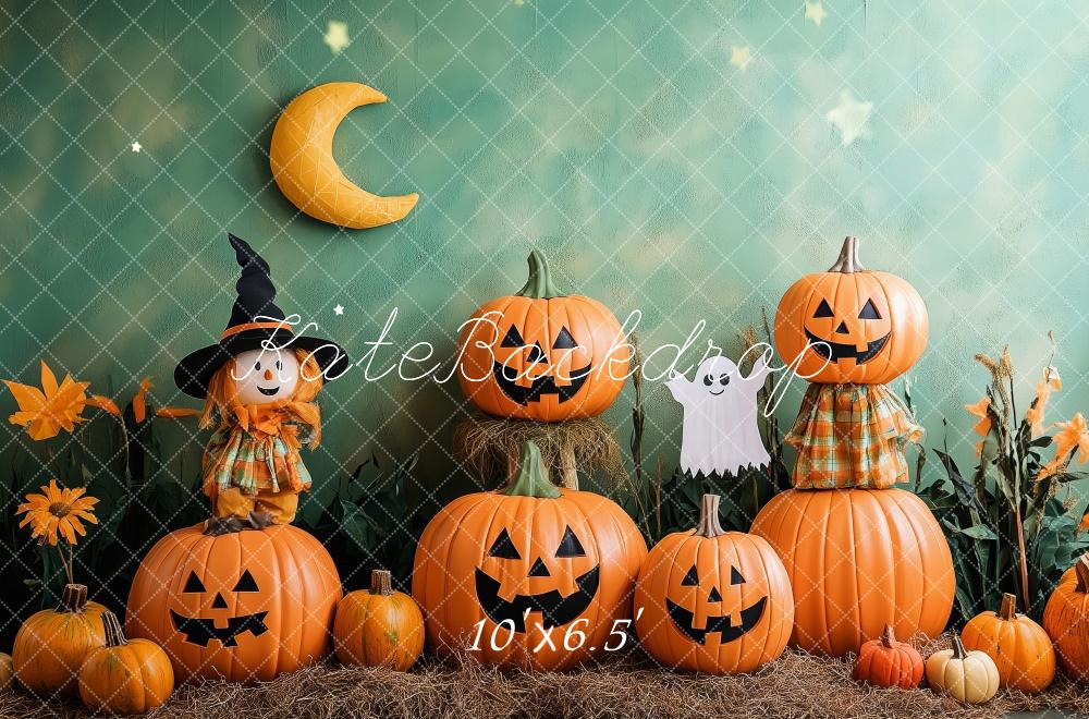 Kate Halloween Kürbisse Hexe Geist Hintergrund Entworfen von Patty Roberts - Kate Backdrop.de
