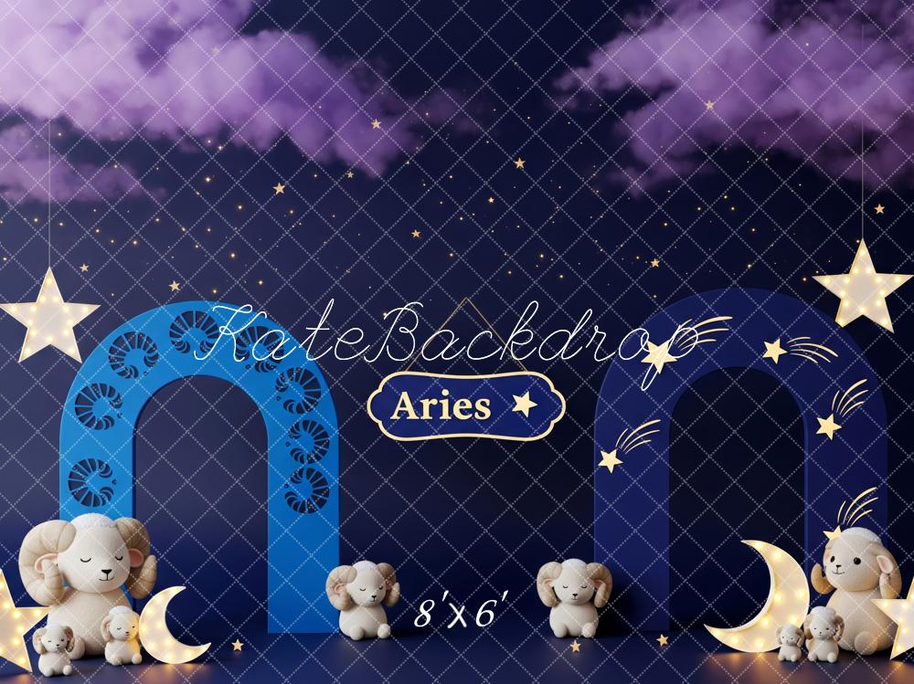 Kate Sternzeichen Widder Sterne Nacht Hintergrund Entworfen von Patty Roberts