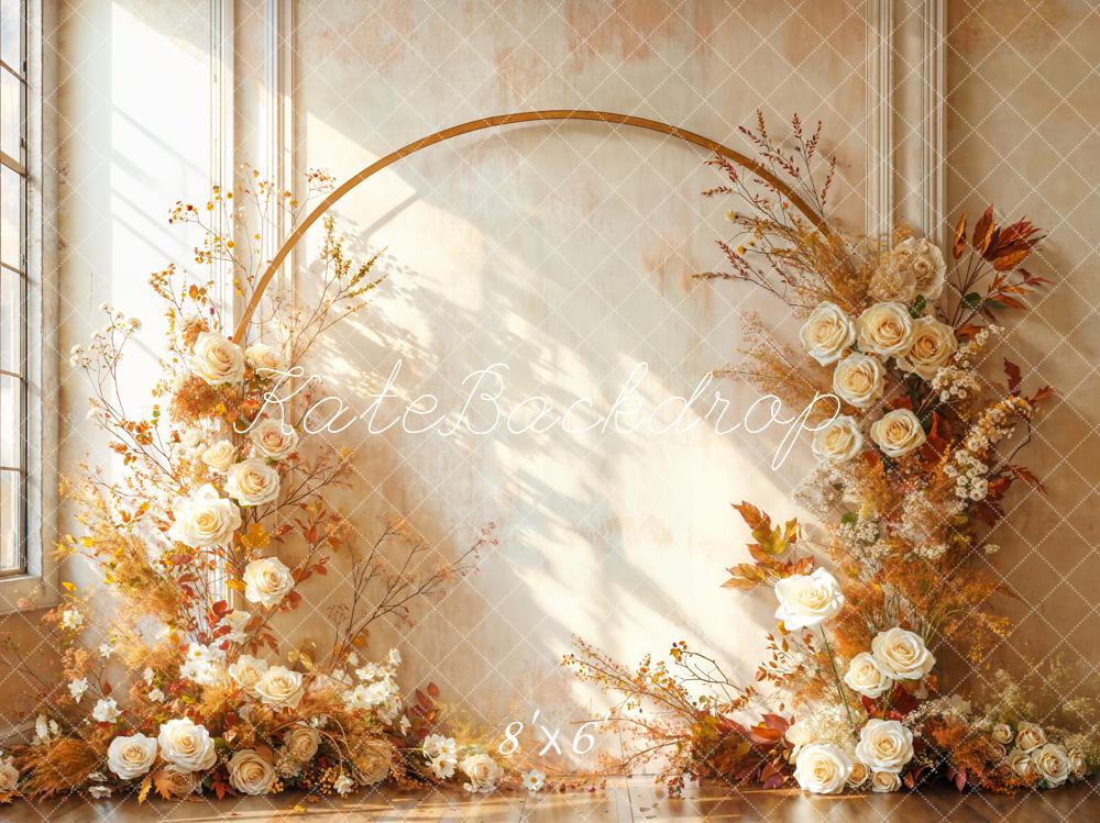 Kate Hochzeit Blumenring Sonnenlicht Vintage Fleece Hintergrund Entworfen von Emetselch - Kate Backdrop.de