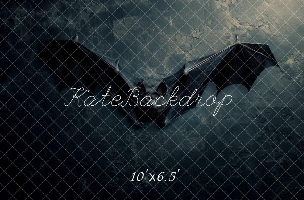 Kate Halloween Fledermaus Dunkel Gemauert Hintergrund Entworfen von Patty Roberts - Kate Backdrop.de