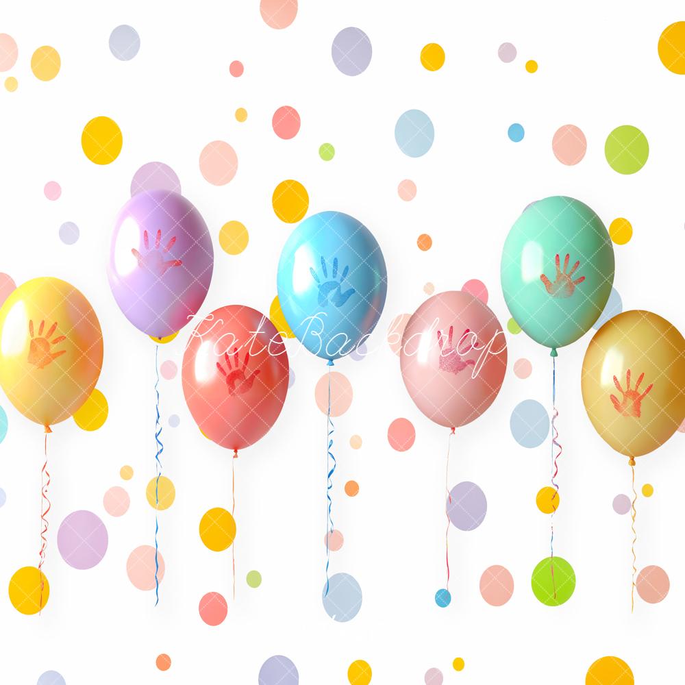 Kate Kinder Luftballons Bunt Hintergrund Entworfen von Emetselch - Kate Backdrop.de