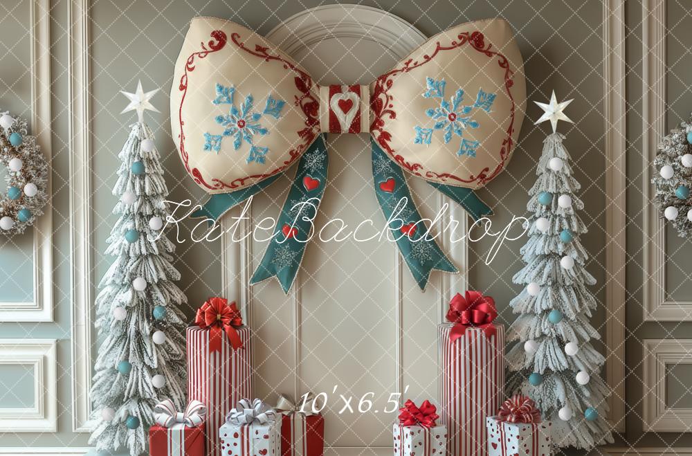 Kate Weihnachten Schleife Geschenkboxen Pastell Hintergrund Entworfen von Mini MakeBelieve - Kate Backdrop.de