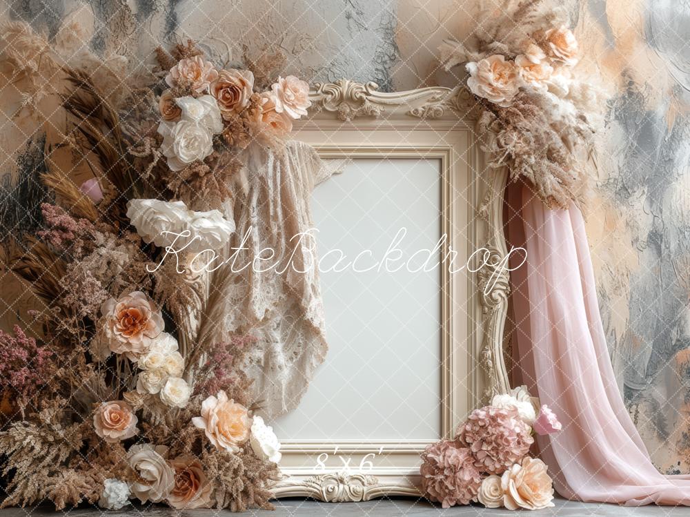 Kate Boho Blumen Rahmen Pastell Hintergrund Entworfen von Mini MakeBelieve - Kate Backdrop.de