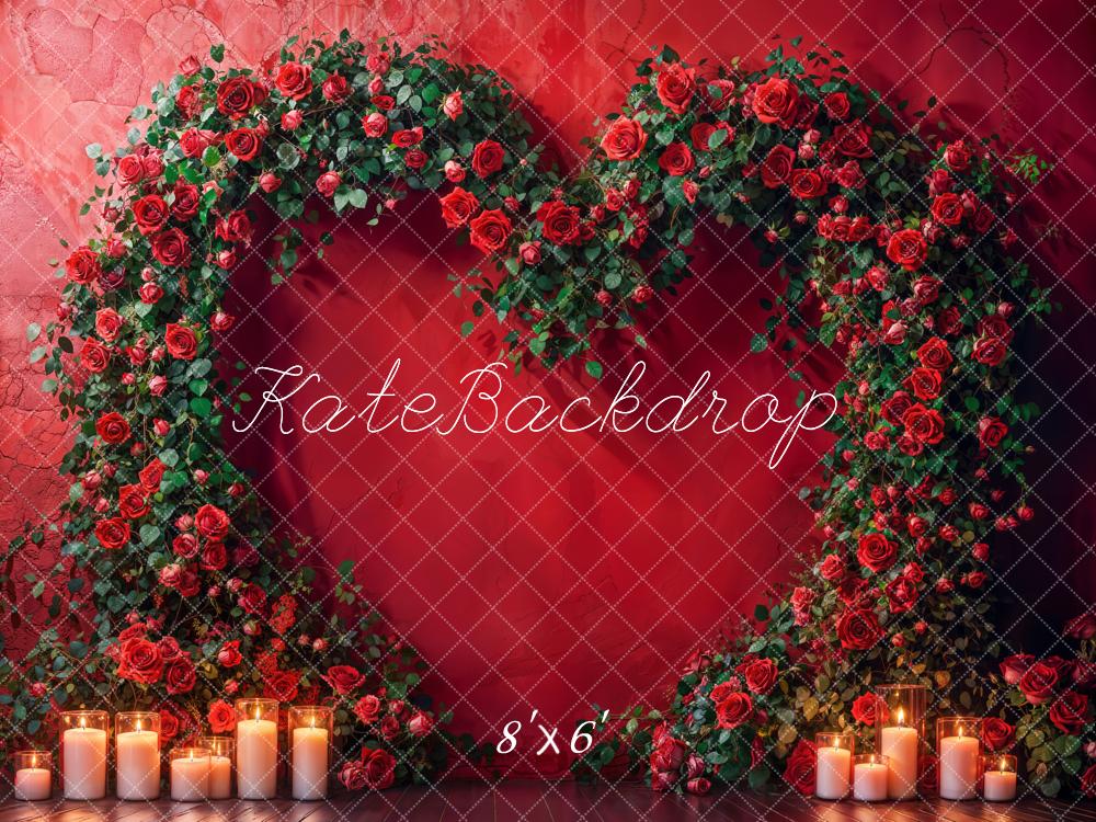 Kate Valentinstag Herz Rosen Rot Hintergrund Entworfen von Emetselch