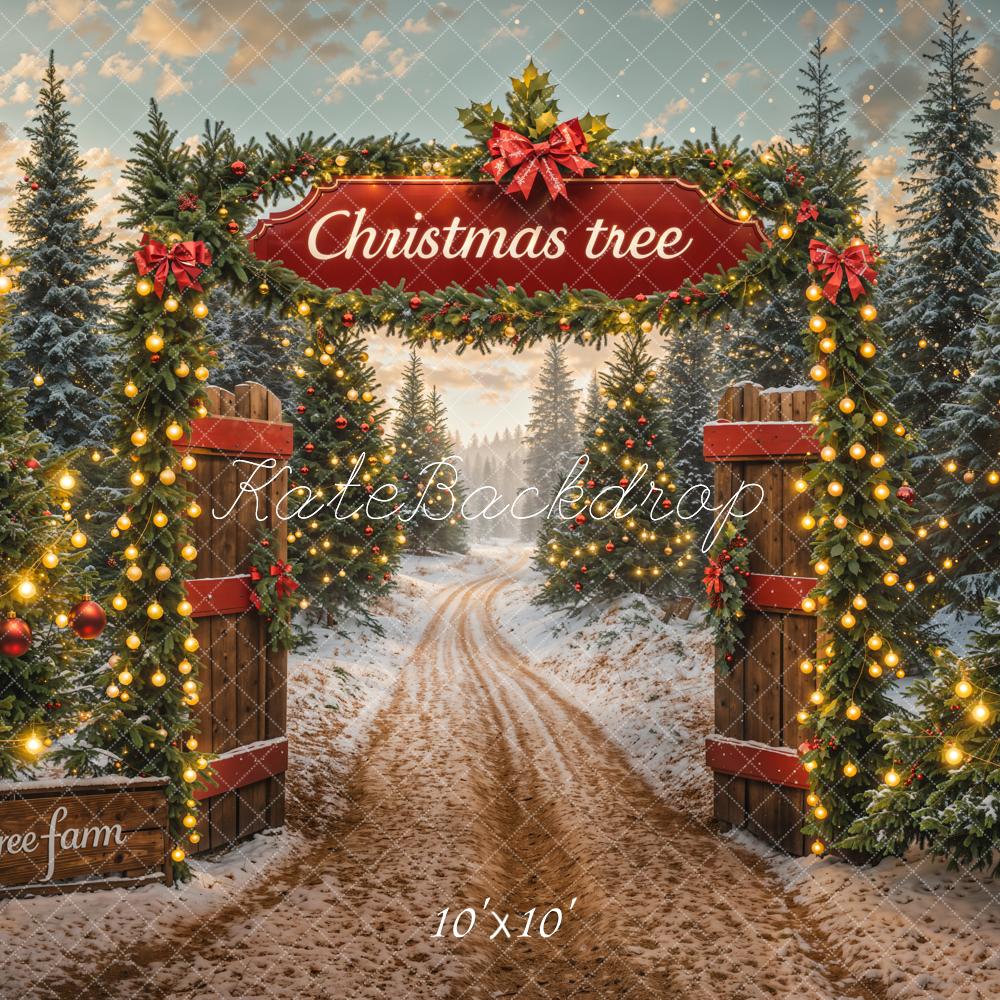 Kate Weihnachten Tor Weihnachtsbaum Lichter Hintergrund Entworfen von Emetselch