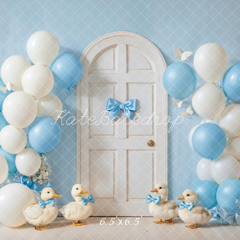 Kate Kinder Geburtstag Enten Ballons Blau Hintergrund Entworfen von Emetselch