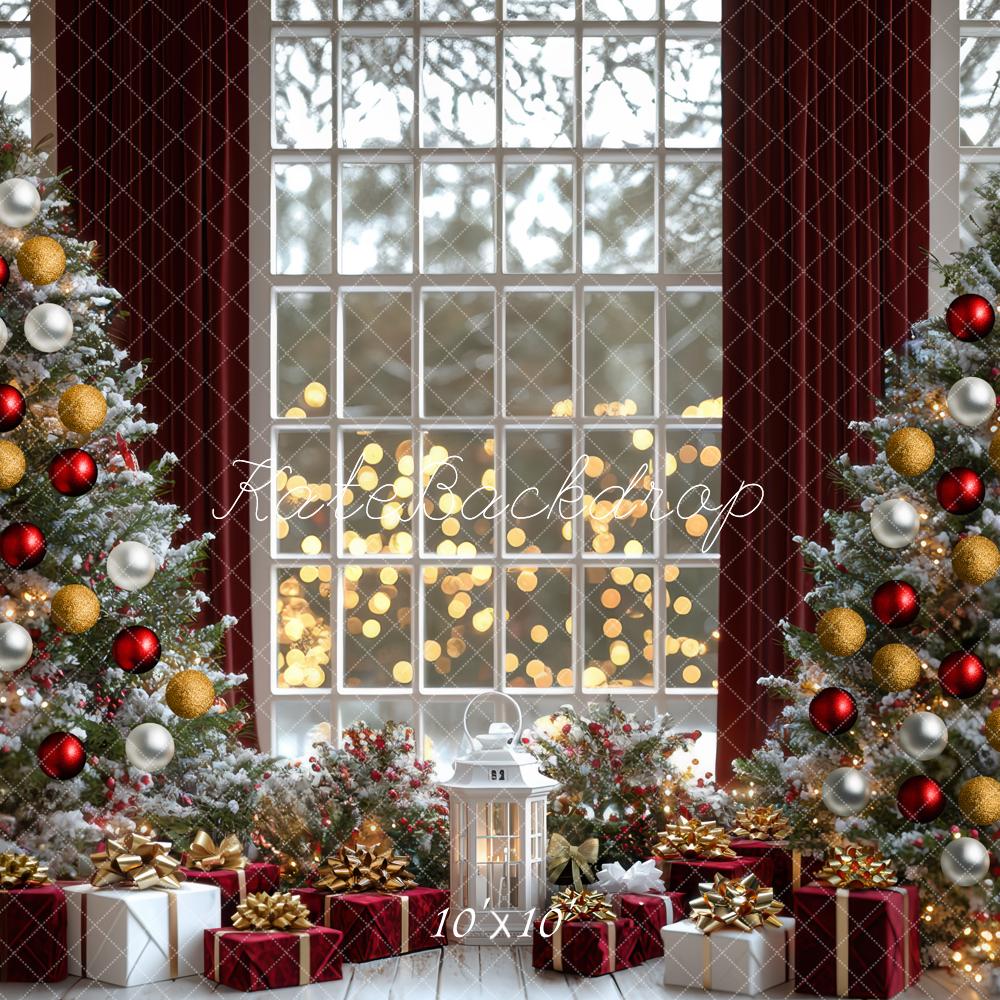 Kate Weihnachten Weihnachtsbaum Geschenke Bokeh Hintergrund Entworfen von Mini MakeBelieve - Kate Backdrop.de