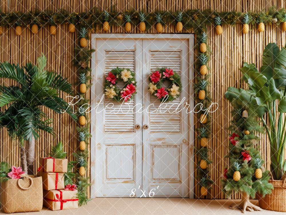 Kate Weihnachten Tropisch Bambus Palmen Hintergrund Entworfen von Patty Roberts - Kate Backdrop.de
